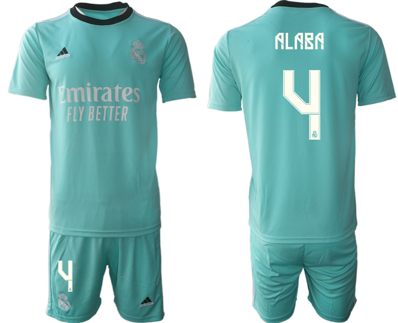 Men 2021-2022 Club Real Madrid second away Light blue #4 Soccer Jerseys->real madrid jersey->Soccer Club Jersey